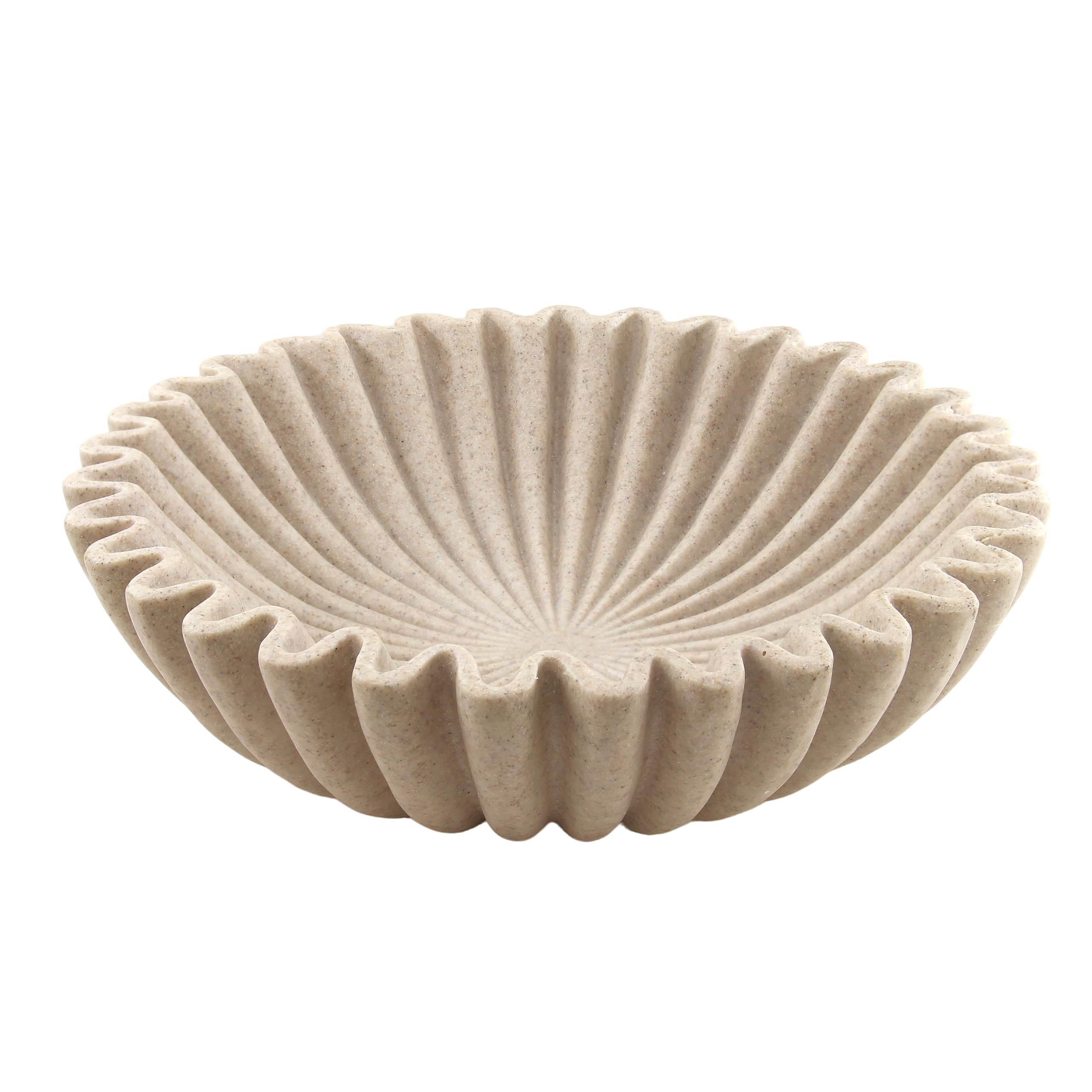 Large Modern Decorative Ruffle Bowl for Home Decor Fruit Bowl Organic Catch All Key Kitchen Entry... | Amazon (US)