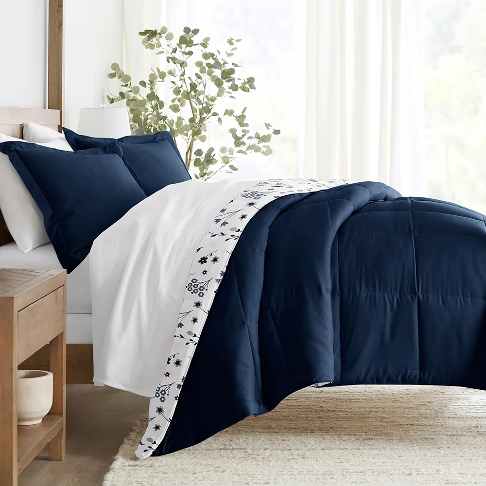 Forget Me Not Reversible Down-Alternative Comforter Set | Linens and Hutch