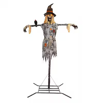 Haunted Living 10.5-ft Scarecrow Motion Activated Lighted Animatronic | Lowe's