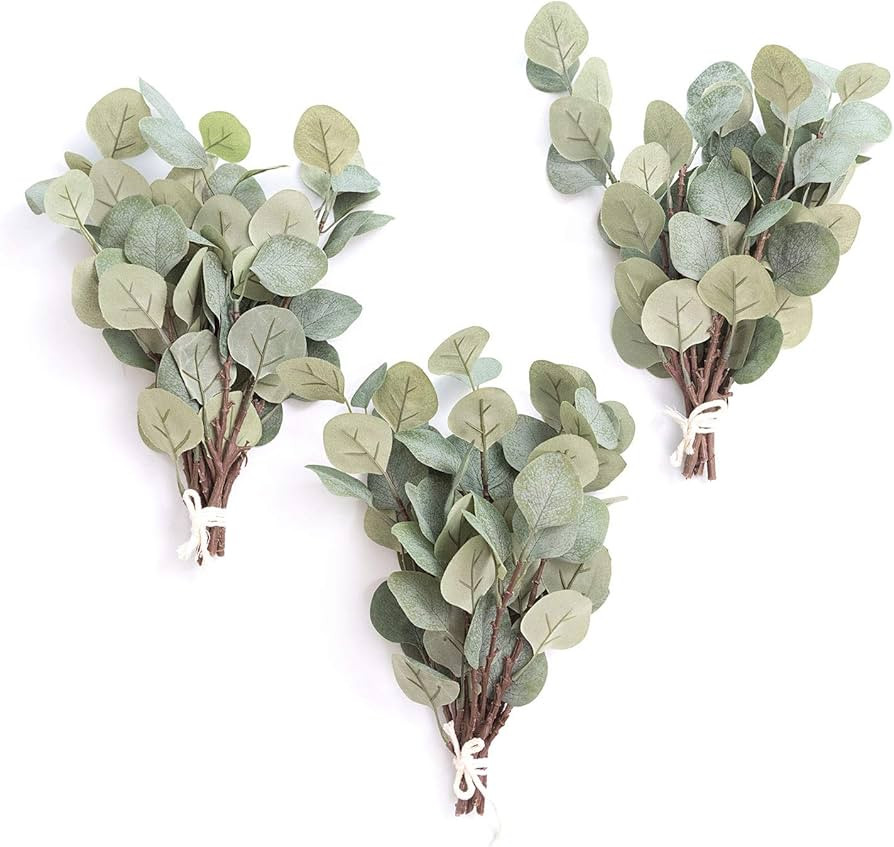 Ling's Moment Artificial Eucalyptus Stems, 12PCS Fake Eucalyptus Branches, Filler Floral Arrangem... | Amazon (US)