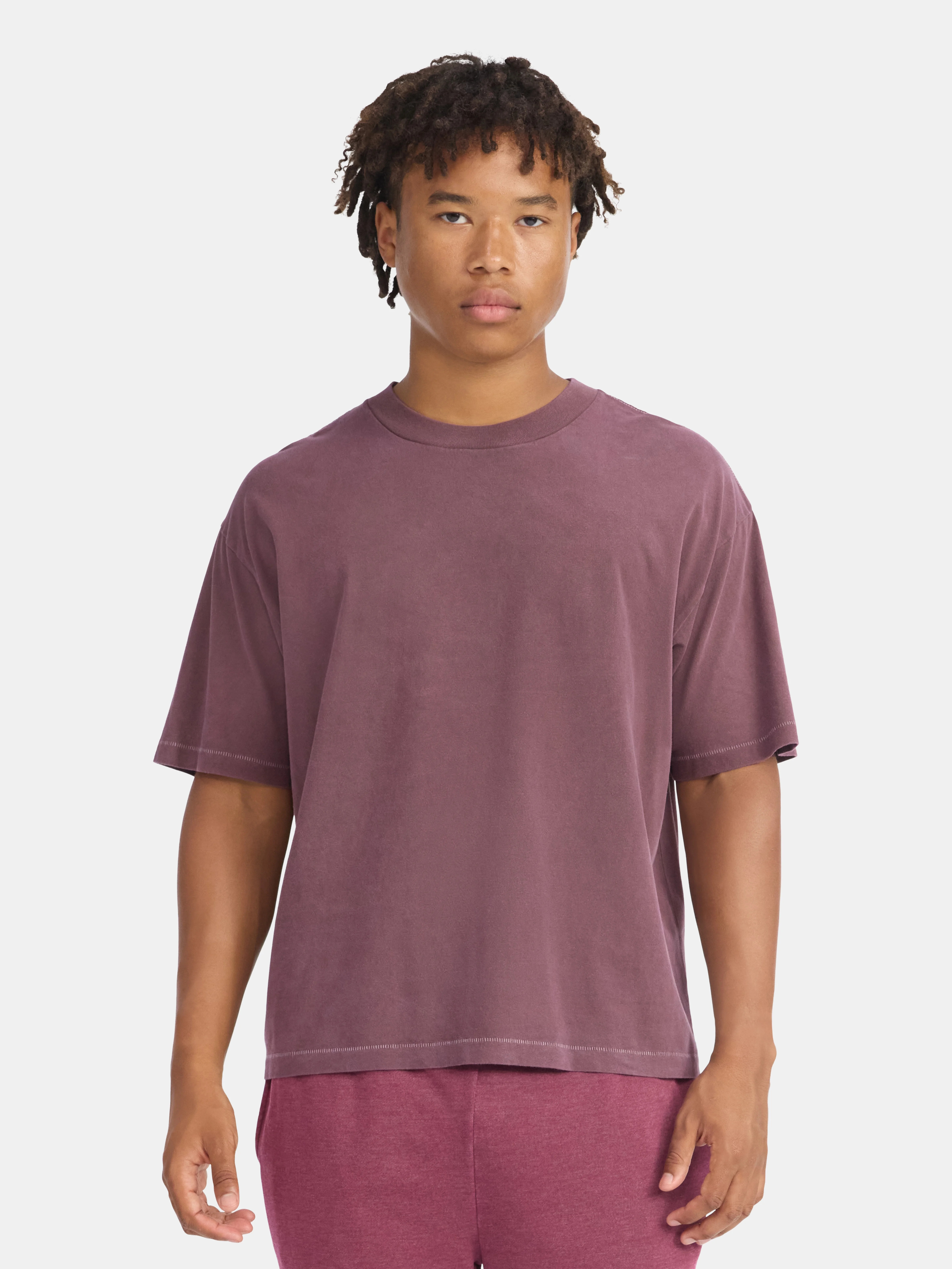 No Boundaries Cotton Oversized Cropped Tee, Men's & Big Men's | Walmart (US)