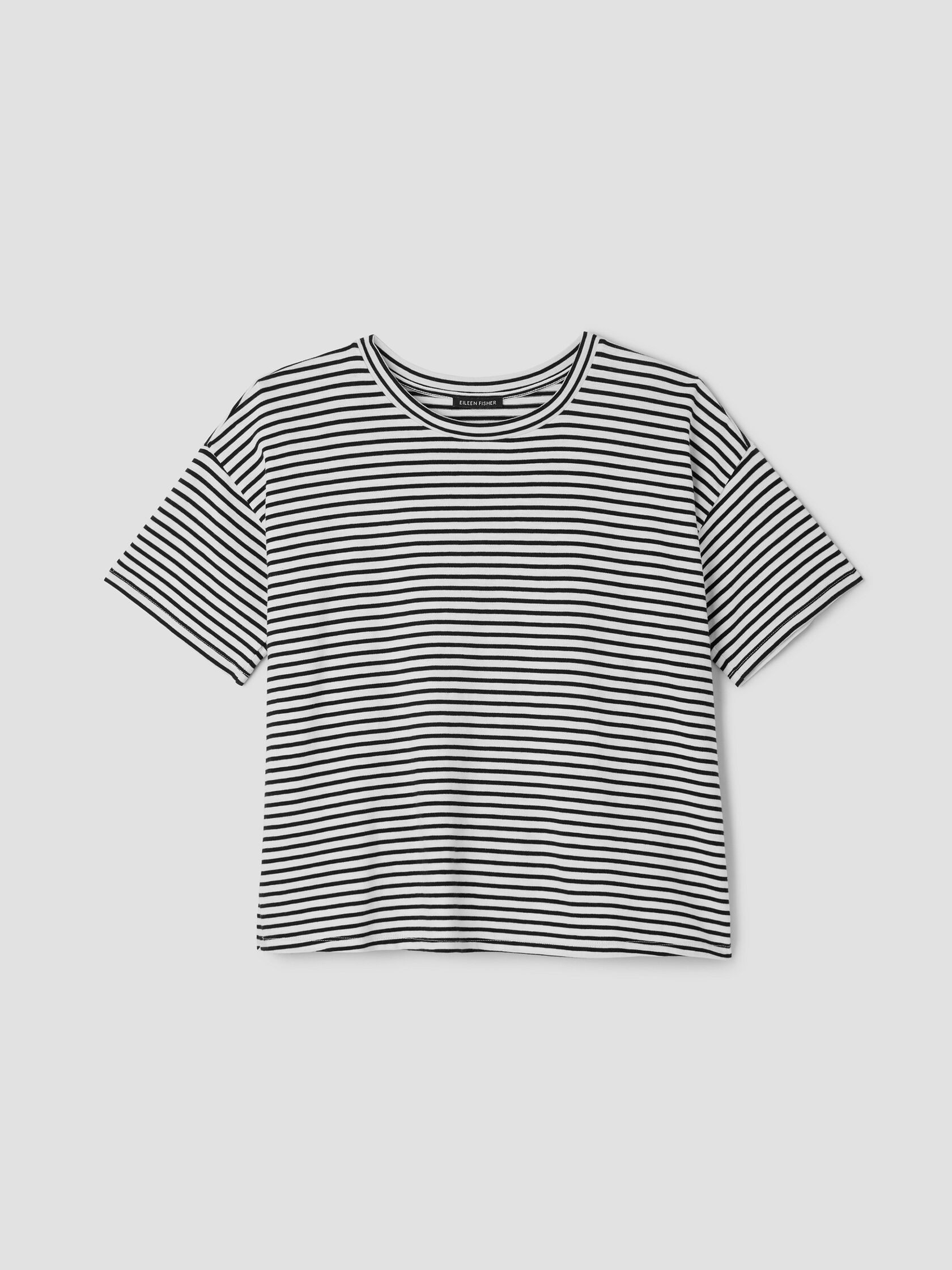 Striped Organic Cotton Slub Box-Top | Eileen Fisher