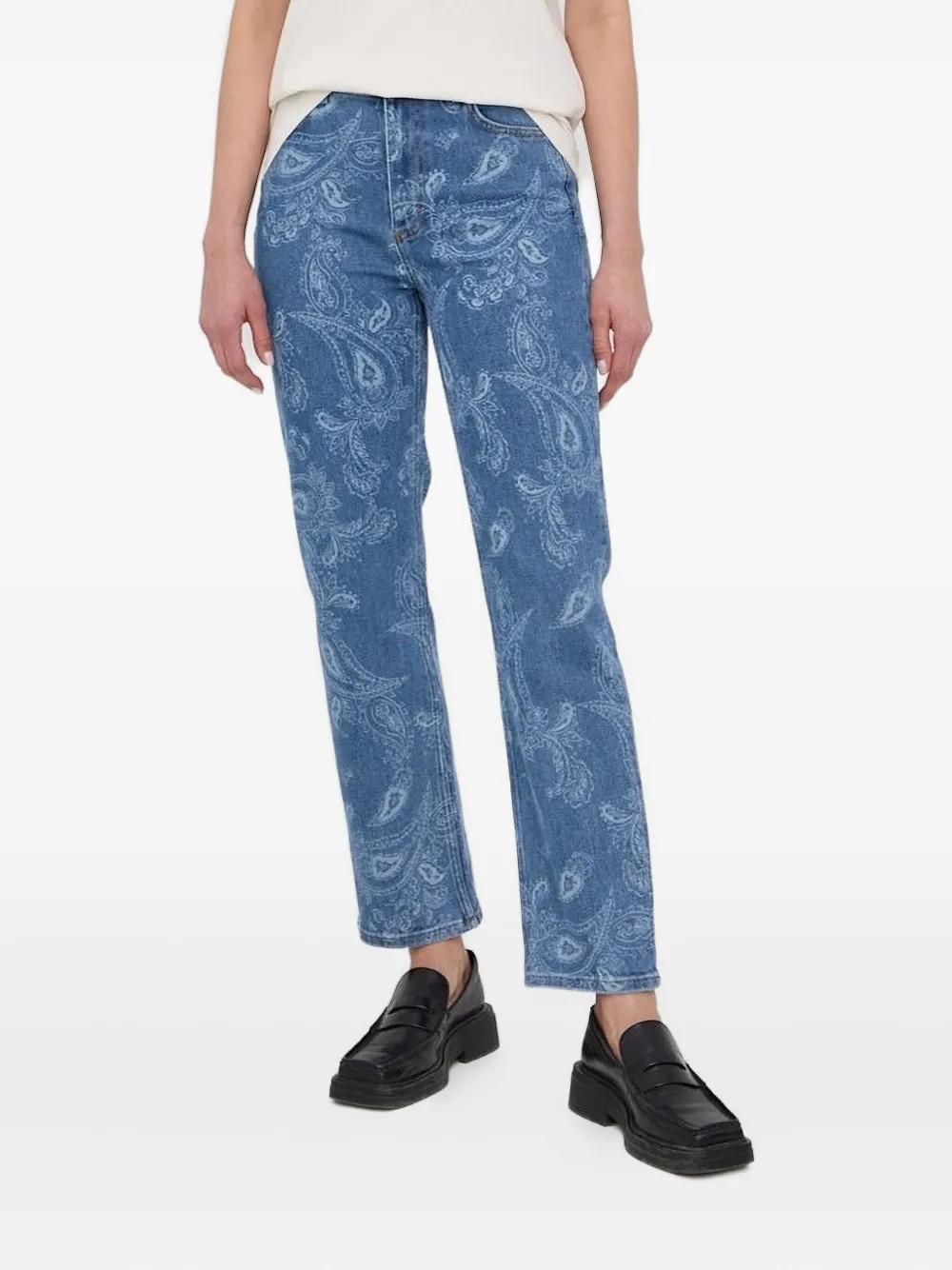 The Kooples paisley-print jeans - Blue | Farfetch Global