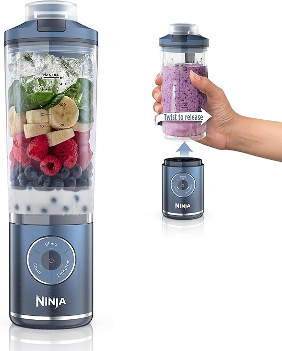 Ninja Blast Max, Portable Blender + Twist & Go, Personal Smoothie, Blend, Ice Crush, 3 Programs, ... | Amazon (US)
