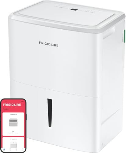 Frigidaire 35-Pint Portable Dehumidifier with Wi-Fi and Energy Star Certification for Small/Medium/Large Rooms & Basements, Custom Humidity Control, Auto Shut Off, White | Amazon (US)