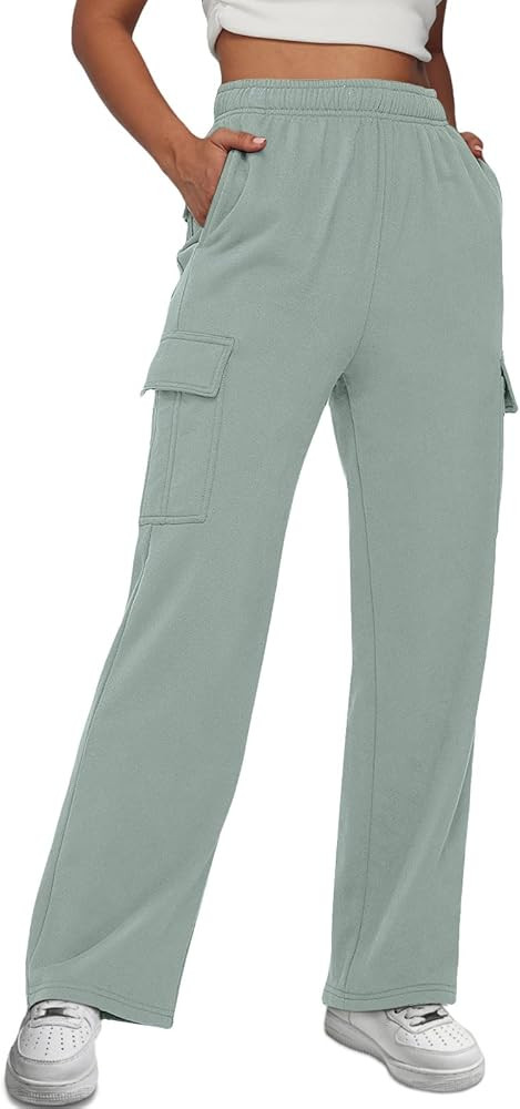 AUTOMET Womens Cargo Sweatpants Casual Baggy Fleece High Waisted Joggers Pants | Amazon (US)