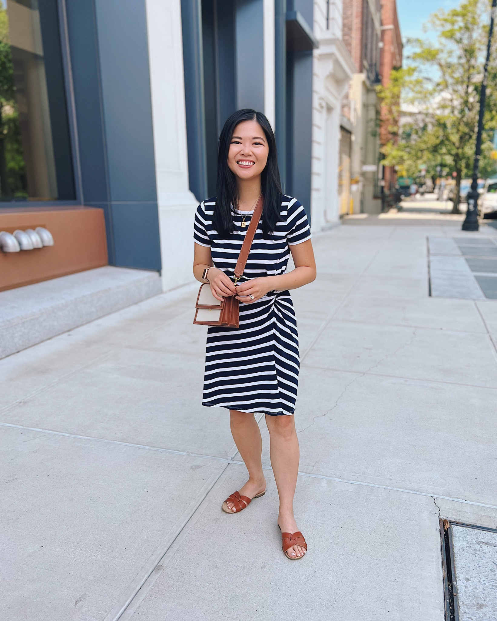 Navy striped dress (XS)
Navy striped t-shirt dress
JW Pei bag
Brown bag
Brown canvas bag
Brown sandals
Gold initial necklace
Casual summer dress
Casual summer outfit
Mom outfit
LOFT dress

#LTKstyletip #LTKSeasonal #LTKunder50