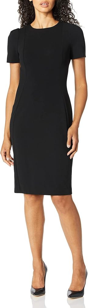 Calvin Klein Short Sleeved Seamed Sheath Women’s Casual Dresses with Professional Flair | Amazon (US)