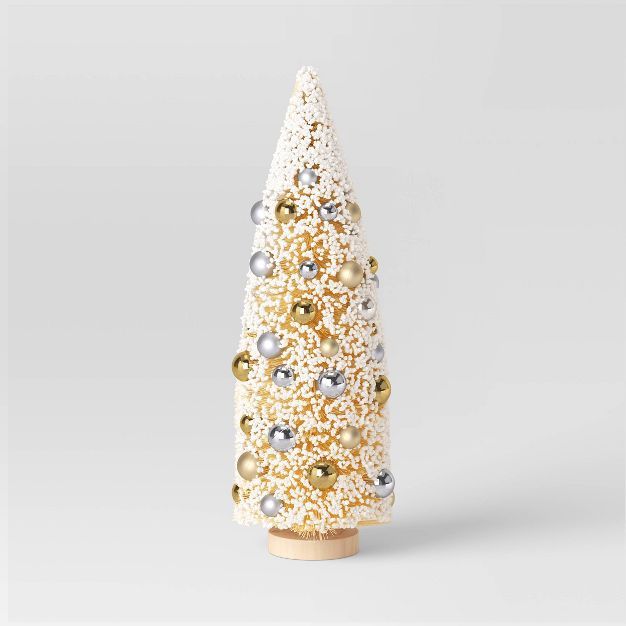 20" Tall Decorated Flocked Luxe Bottlebrush Sisal Tree White - Threshold™ | Target
