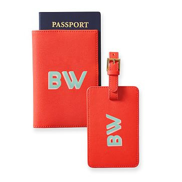 Fillmore Vegan Leather Luggage Tag and Passport Case, Printed | Mark and Graham | Mark and Graham
