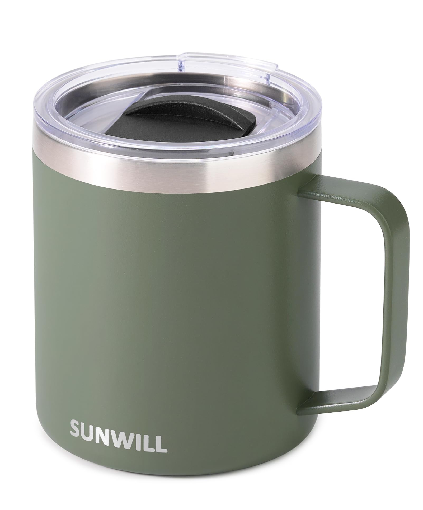 SUNWILL Travel Coffee Mug with Lid, Insulated Tumbler with Handle, 14 oz Stainless Steel Cup for ... | Amazon (US)