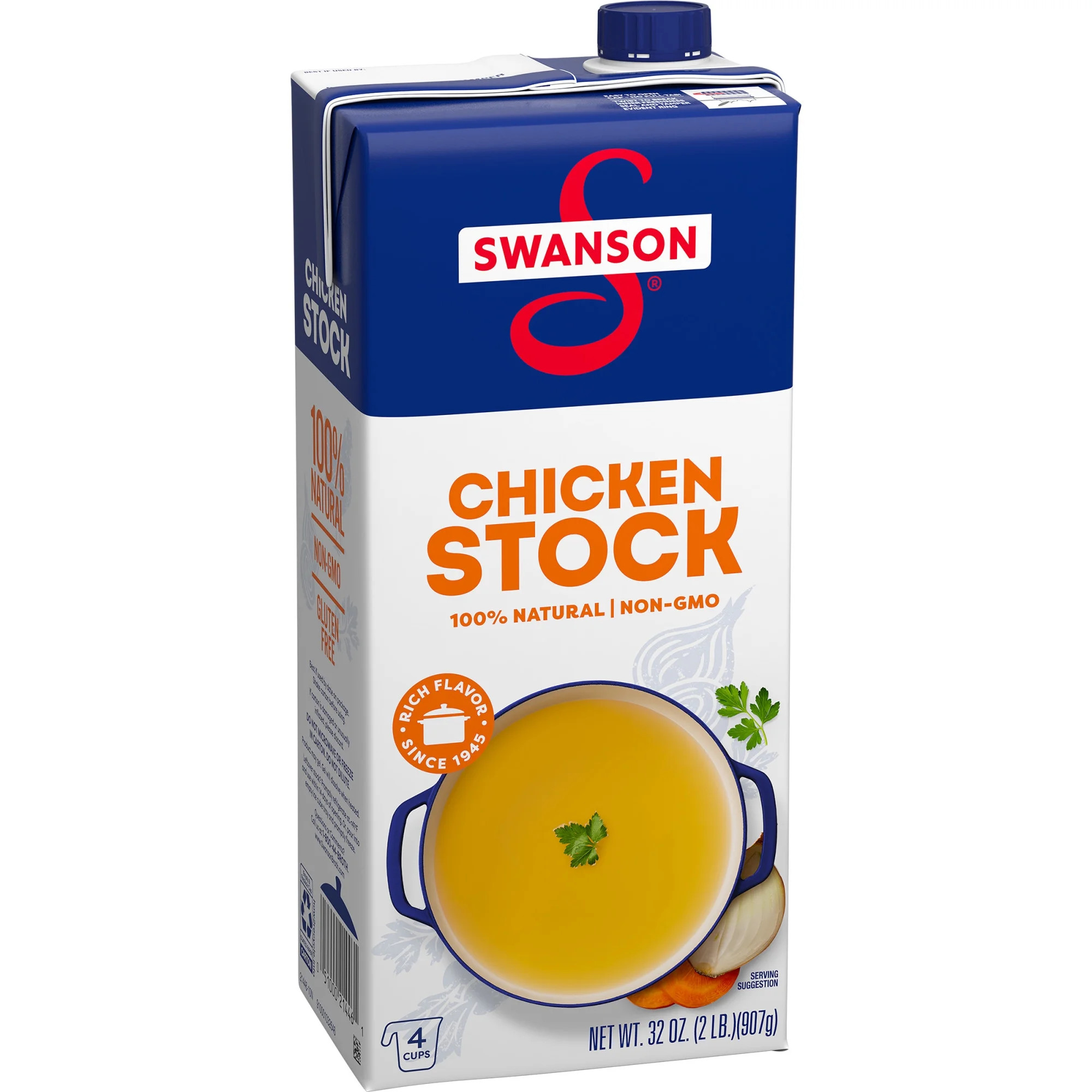 Swanson 100% Natural, Gluten-Free Chicken Stock, 32 Oz Carton | Walmart (US)