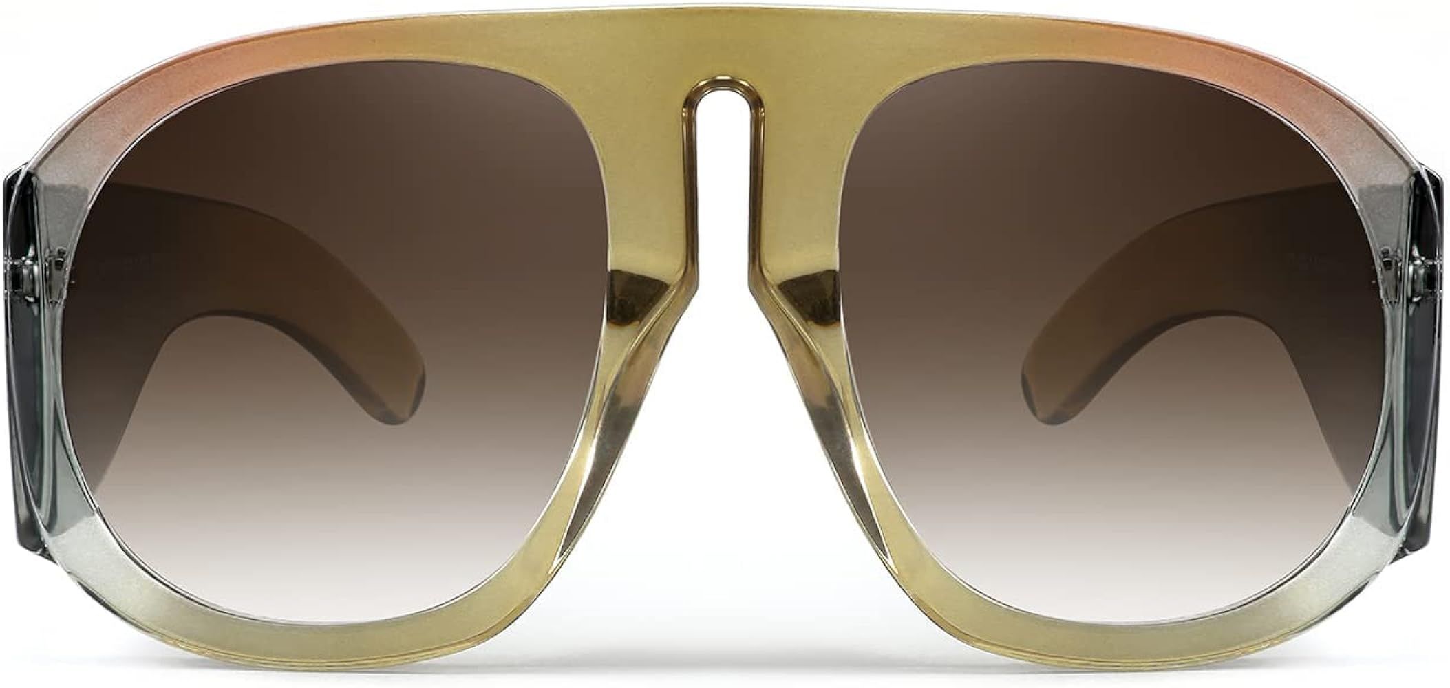 FEISEDY Retro Trendy Avaitor Sunglasses for Women Men Oversized Vintage 70s 80s Sunglasses Flat T... | Amazon (US)