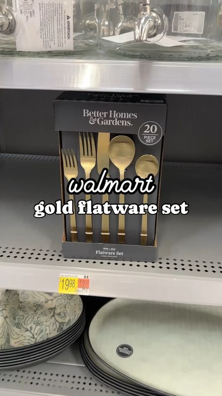 New $20 gold flatware set at walmart!! Also comes in black! These are stainless steel which means they are more durable! I love the ribbed detail on the handles and the shape of the spoons!

#walmarthome #betterhomesandgardens #walmart 

#LTKfamily #LTKVideo #LTKhome