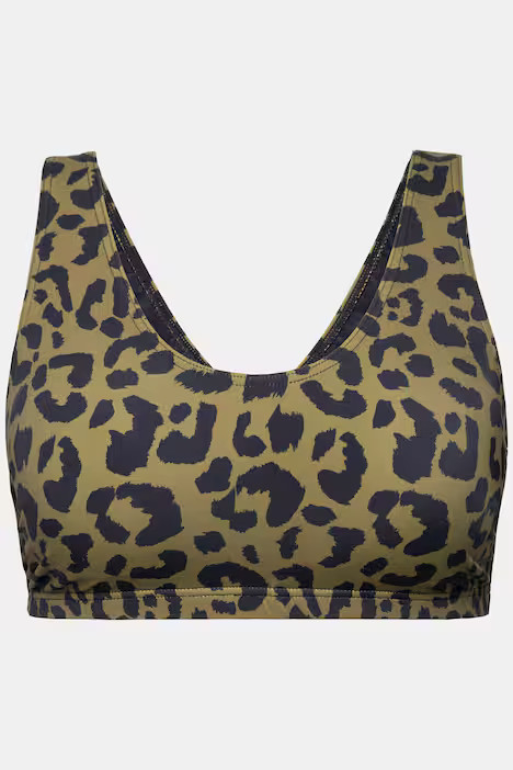 Bikini-Top, Softcups, Leo, V-Ausschnitt | Happy Size - DE