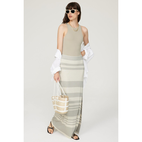 Splendid Coco Metallic Skirt Silver-print | Rent the Runway