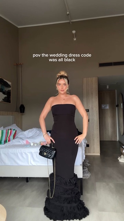some black tie / black wedding guest dress inspo for u all ✨ ready for our beautiful friends wedding in croatia 🖤

comment LINK for the dress link sent straight to your dm’s

#weddingguestdress #blacktiewedding #blacktiedress #weddingguestoutfit