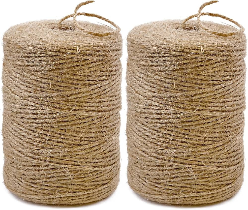 2Pack 2mm Natural Jute Twine String 1600 Feet Long Twine String for Crafting Gardening Gift Wrapp... | Amazon (US)