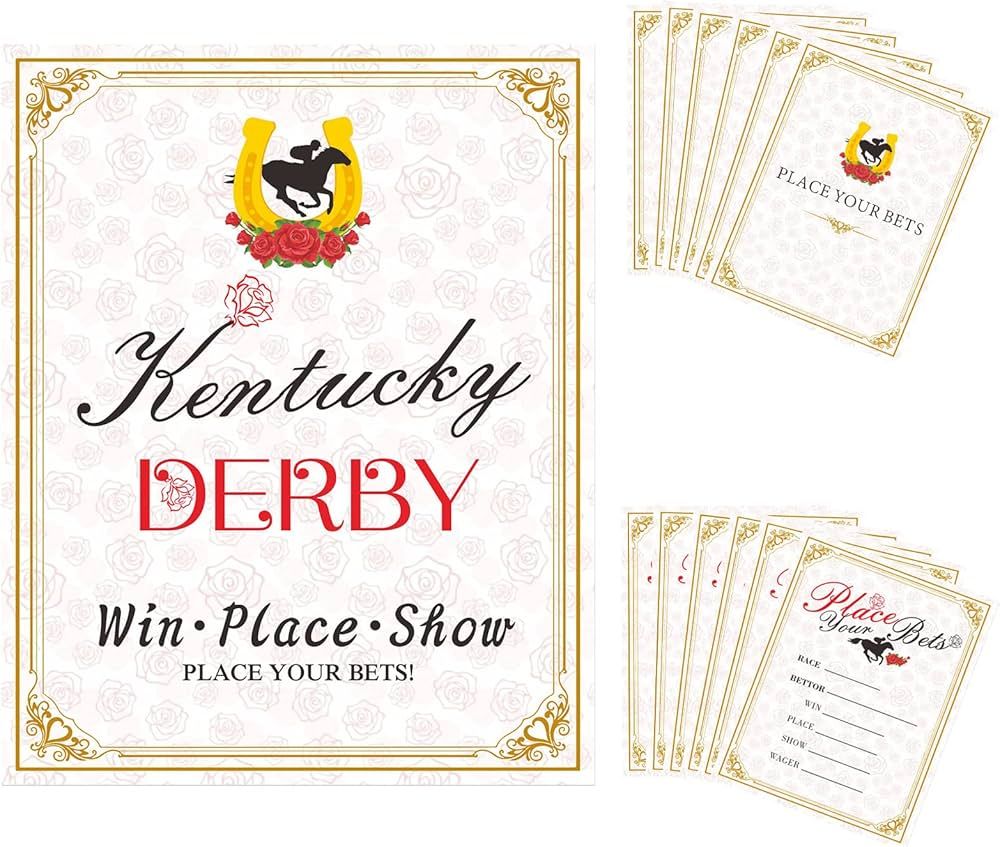 HABDJILTY Kentucky Derby Party Supplies 41Pcs Horse Derby Race Betting Cards Party Game Supplies ... | Amazon (US)