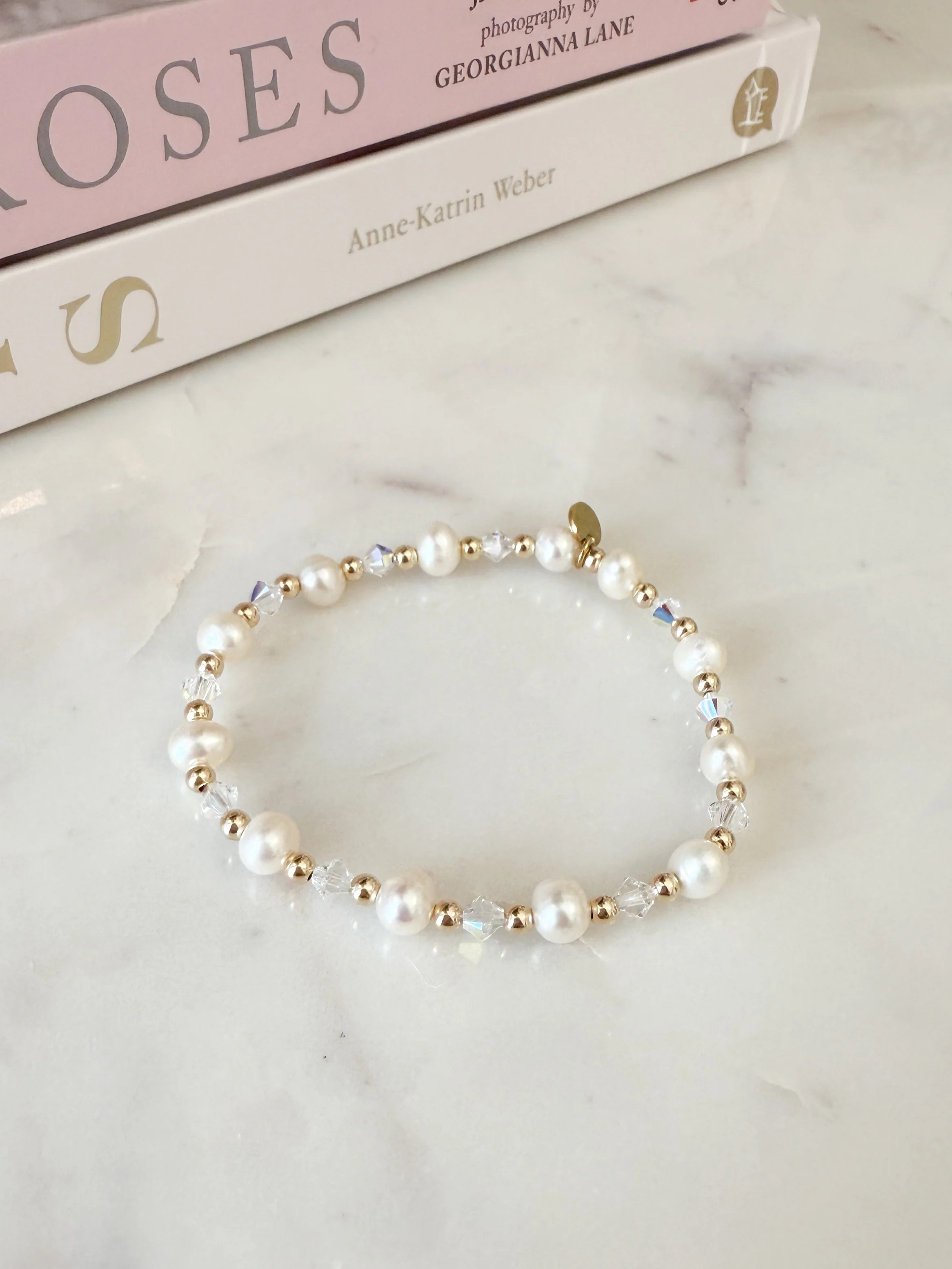 Kathleen Pearl + Crystal Gold Filled Bracelet | Carin Rose