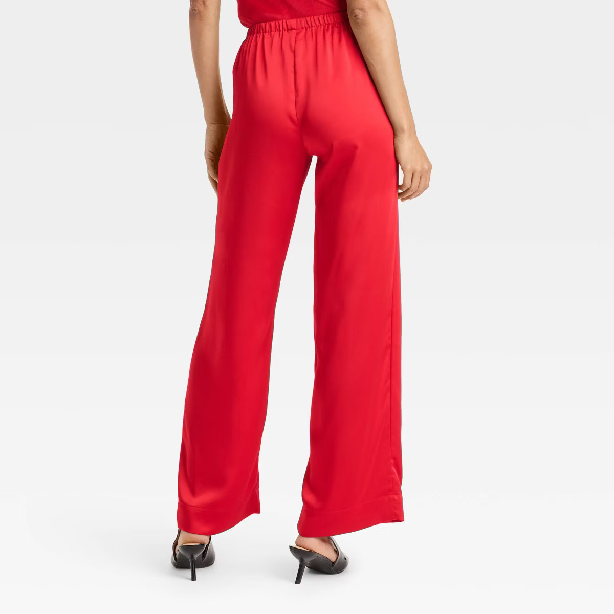 Women's Mid-Rise Straight Leg Satin Pull-On Pants - A New Day™ | Target