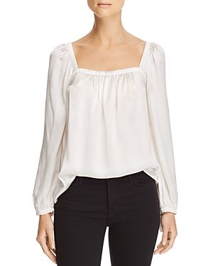 Rebecca Taylor Silk Charmeuse Square-Neck Top | Bloomingdale's (US)
