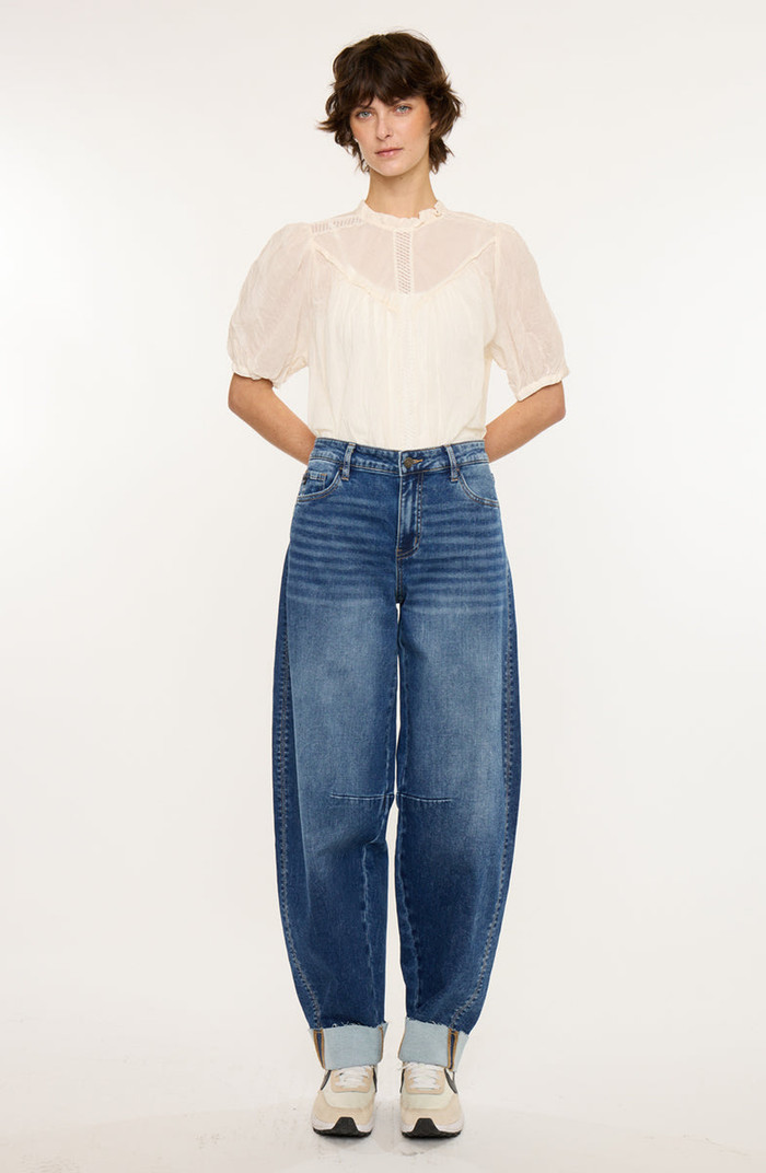 Maeby Knit Low Slung Horseshoe Jeans | Nordstrom