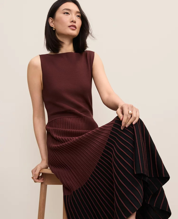 Colorblock Midi Sweater Dress | Ann Taylor