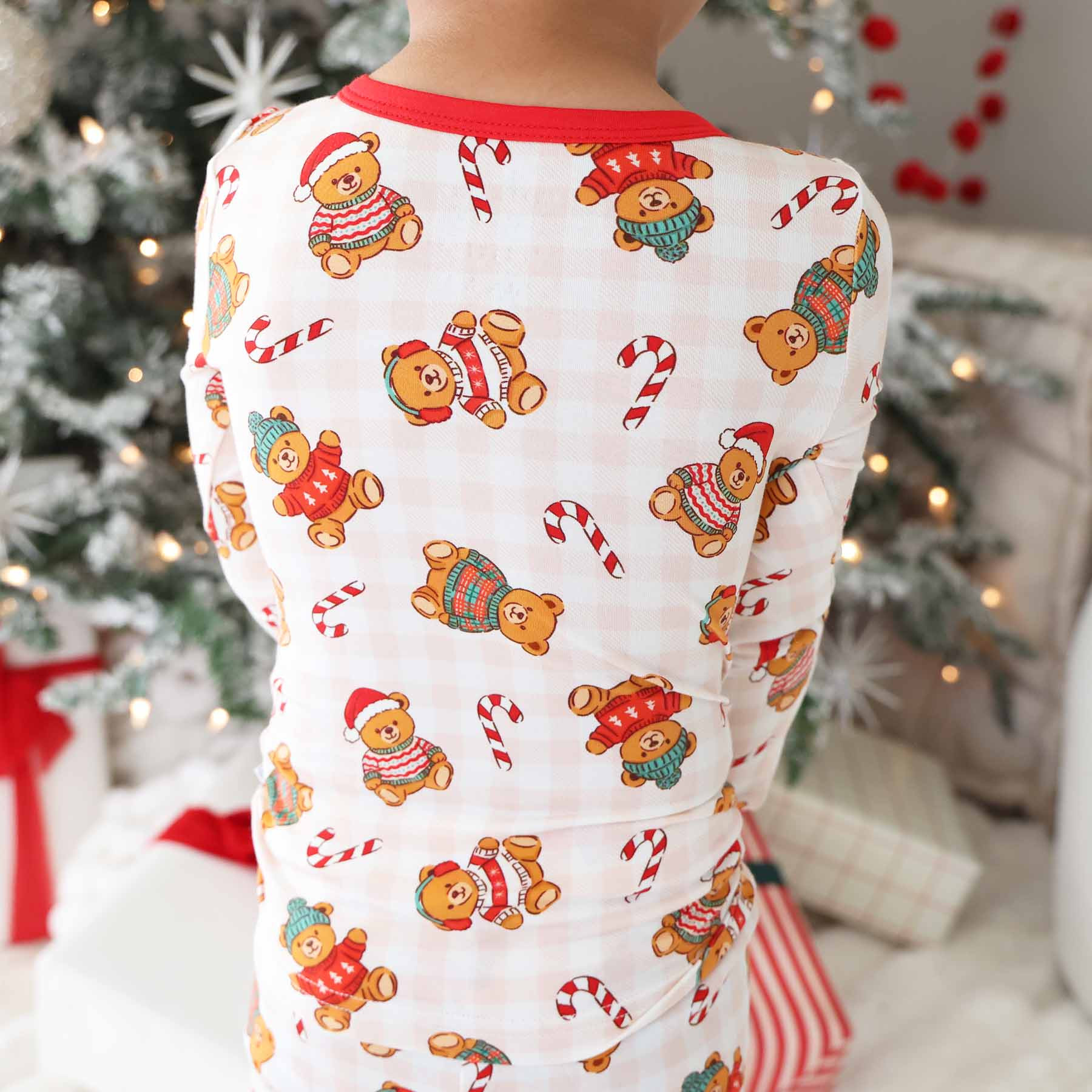 Beary Christmas Two Piece Pajama Set | Neutral | Caden Lane