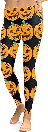 Spadehill Halloween Leggings for Women Funny Graphic Stretchy Pants | Amazon (US)