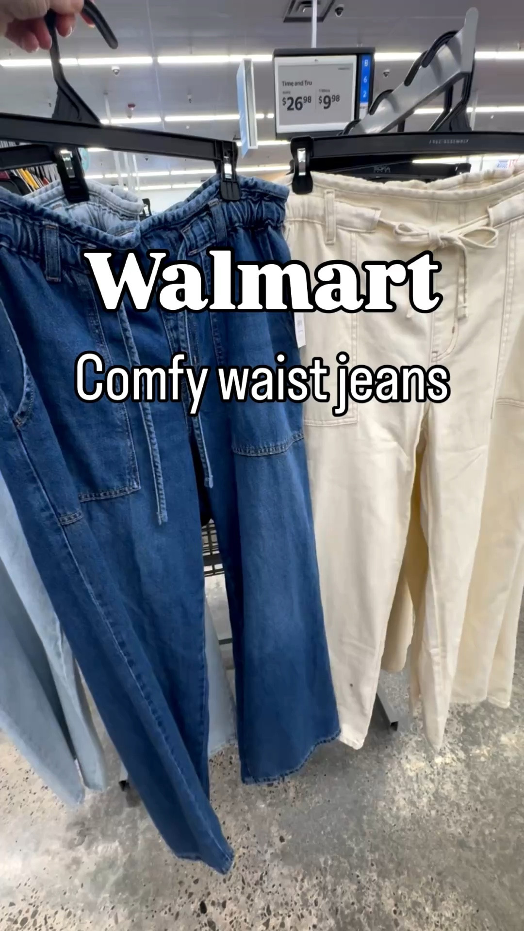 Time and Tru Women's Pull On Wide Leg Jeans,