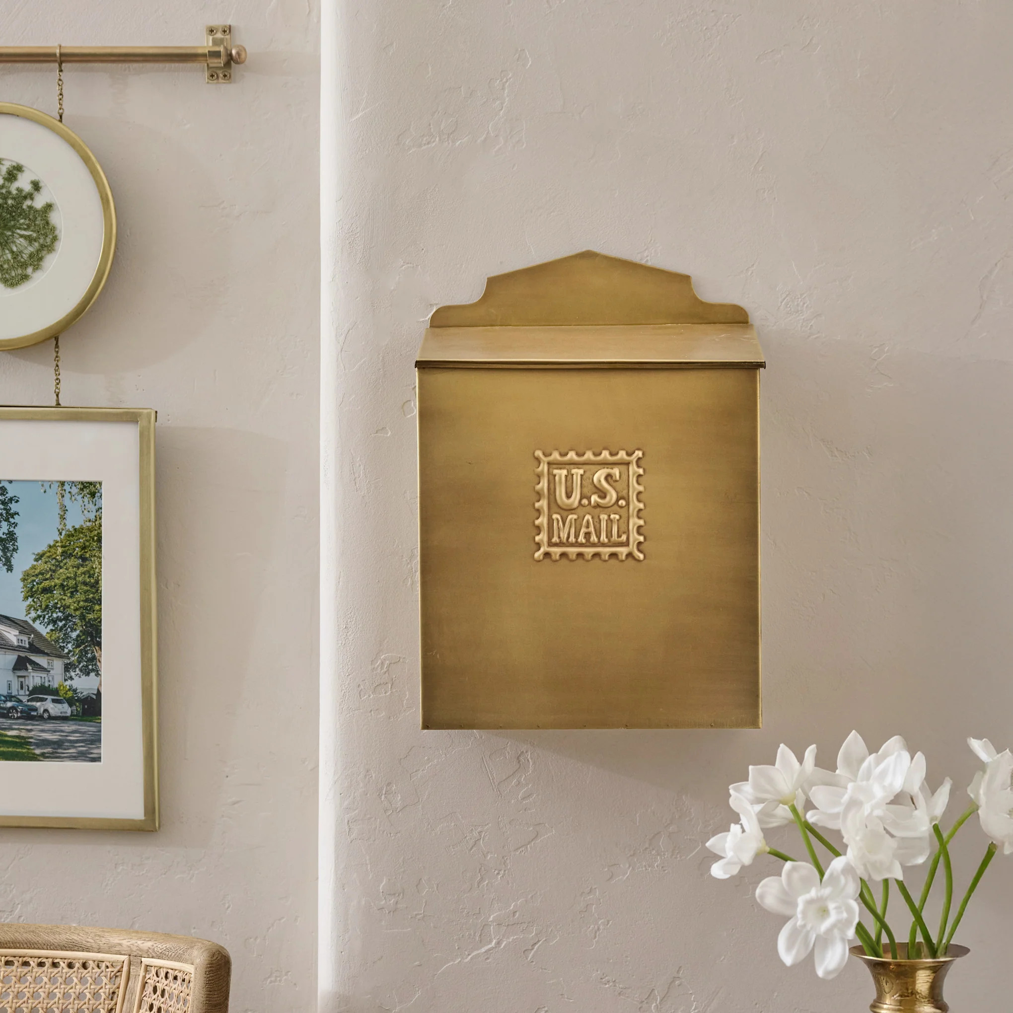 Antique Inspired Brass Mail Box | Magnolia