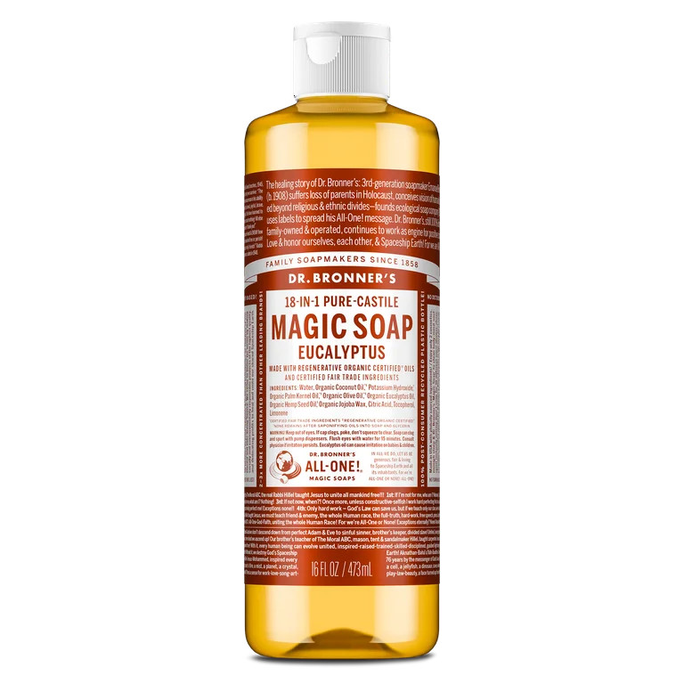 Dr. Bronner's Magic Soap - Eucalyptus - Pure-Castile Liquid Soap - 16 oz - for face, body wash, h... | Walmart (US)