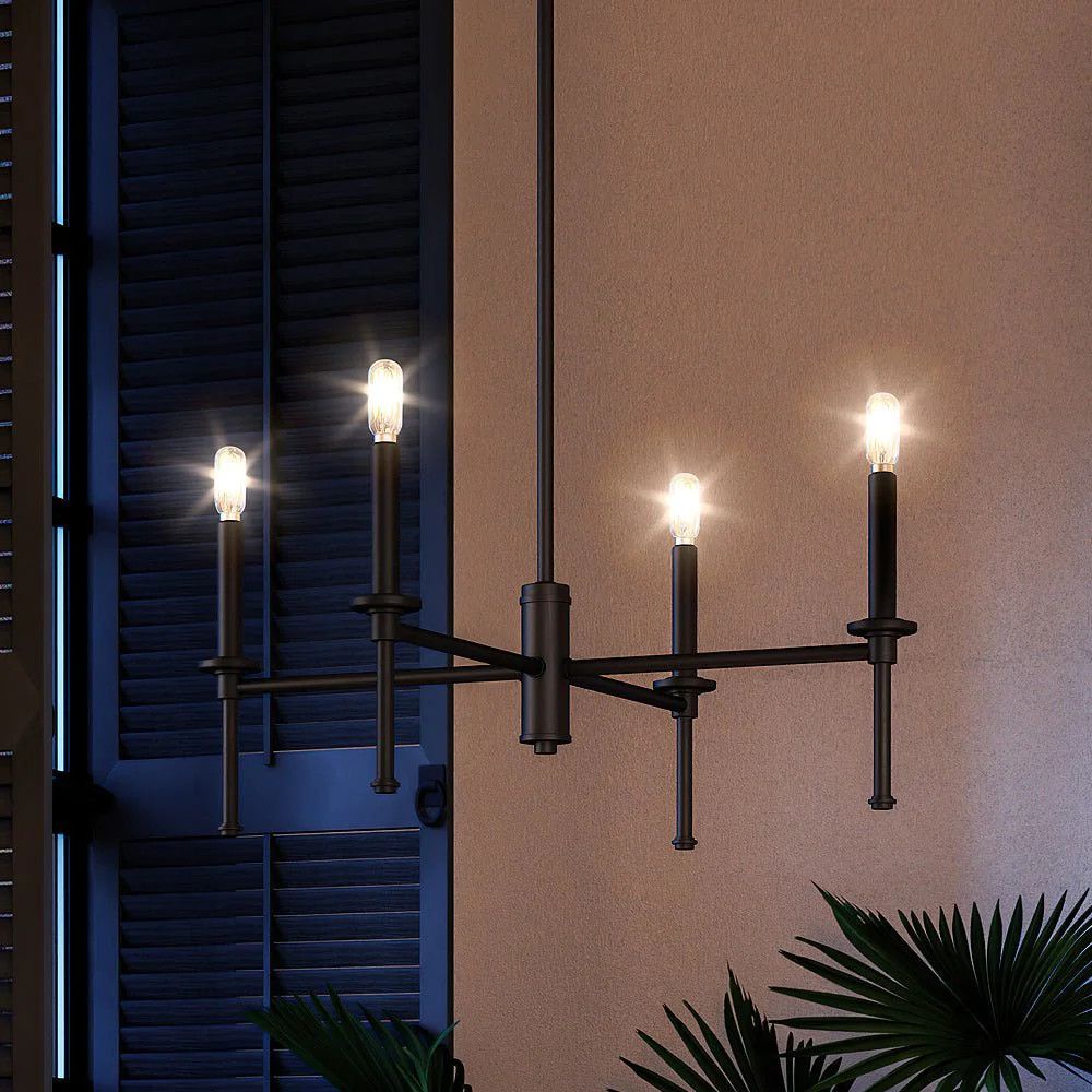 UHP4242 Contemporary Chandelier 10.375''H x 22.875''W, Midnight Black Finish, Parkes Collection | Urban Ambiance, Inc.