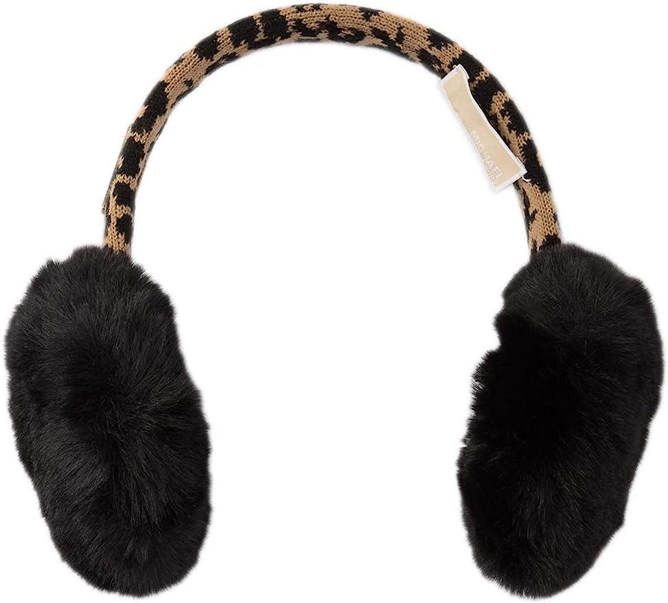 Michael Kors Leopard Knit & Faux Fur Earmuffs Women's One Size | Amazon (US)