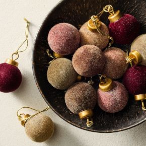 Small Flocked Ball Ornaments (Set of 25) - Warm Tones | West Elm (US)