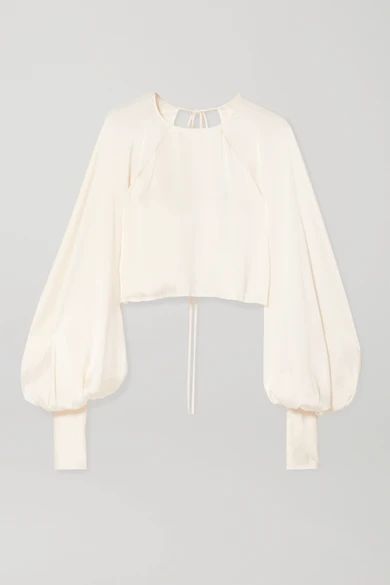 Drama cropped satin blouse | NET-A-PORTER (US)