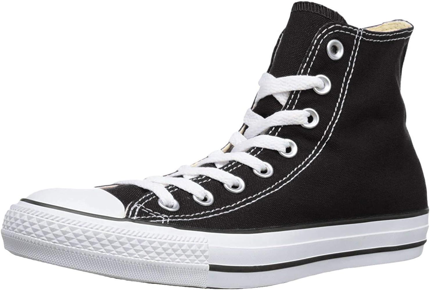 Converse Chuck Taylor All Star High Top Sneaker, Black (White Sole), Men Size 8/ Women Size 10 | Amazon (US)