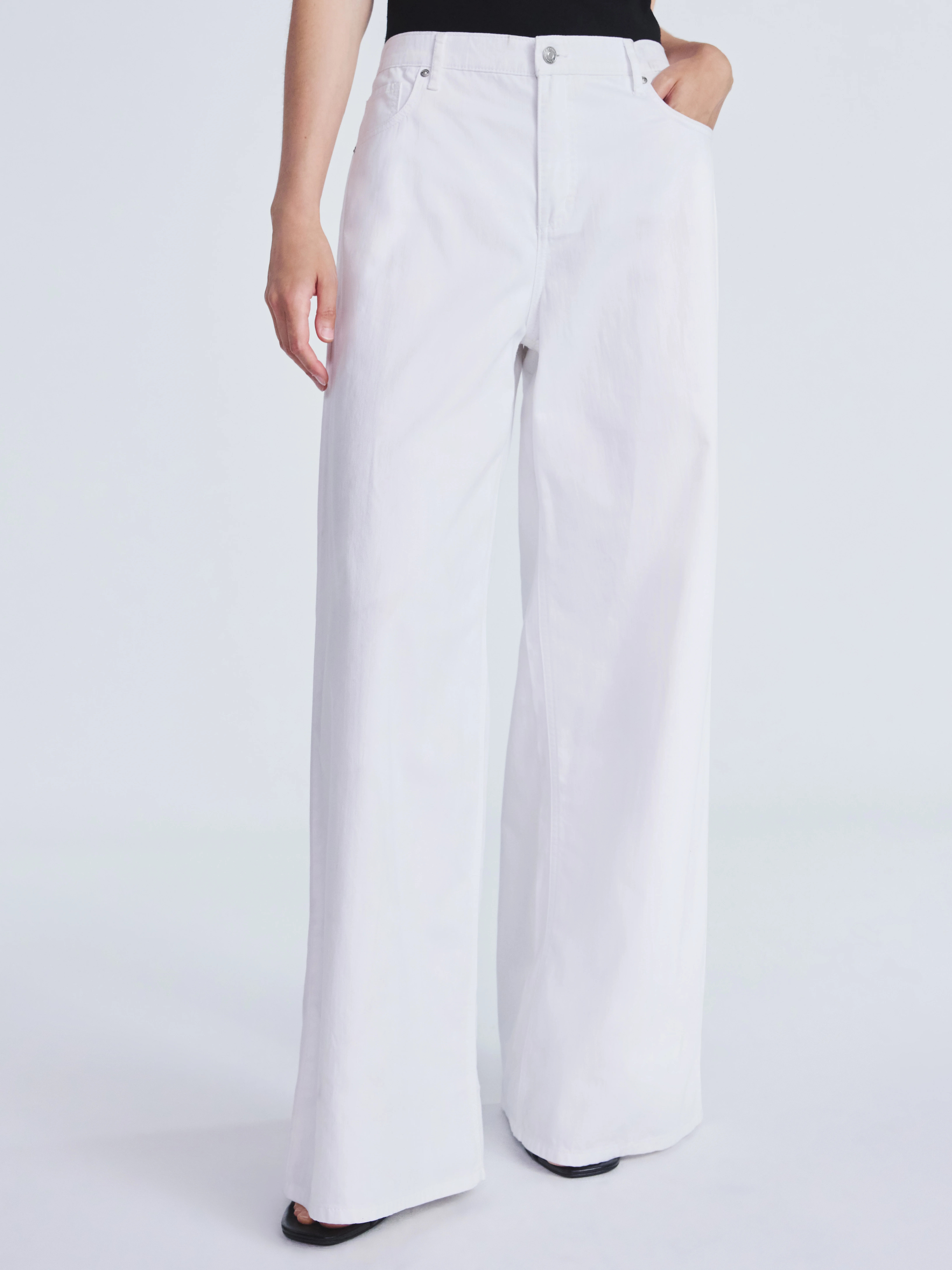 Scoop Women's and Women’s Plus High Rise Baggy Wide Leg Jeans, Sizes 0-28W, Short & Long Length... | Walmart (US)