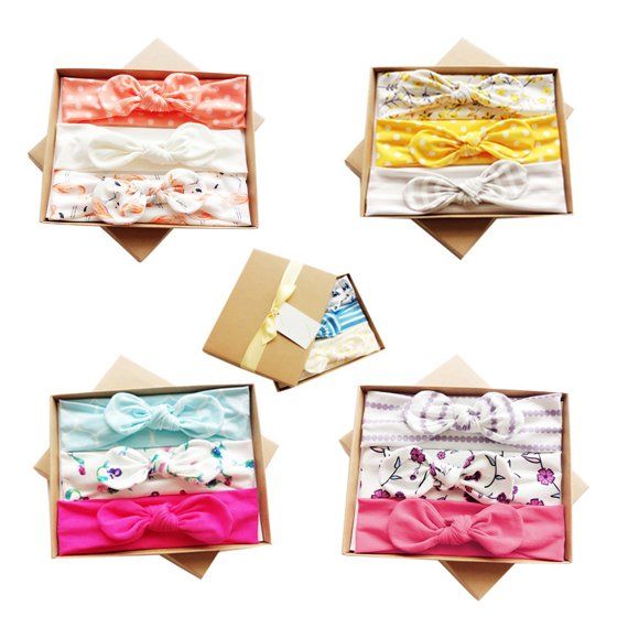 Baby Girls Headbands with Bows 3 Pack Infant Toddler Headwrap Hair Band - Walmart.com | Walmart (US)