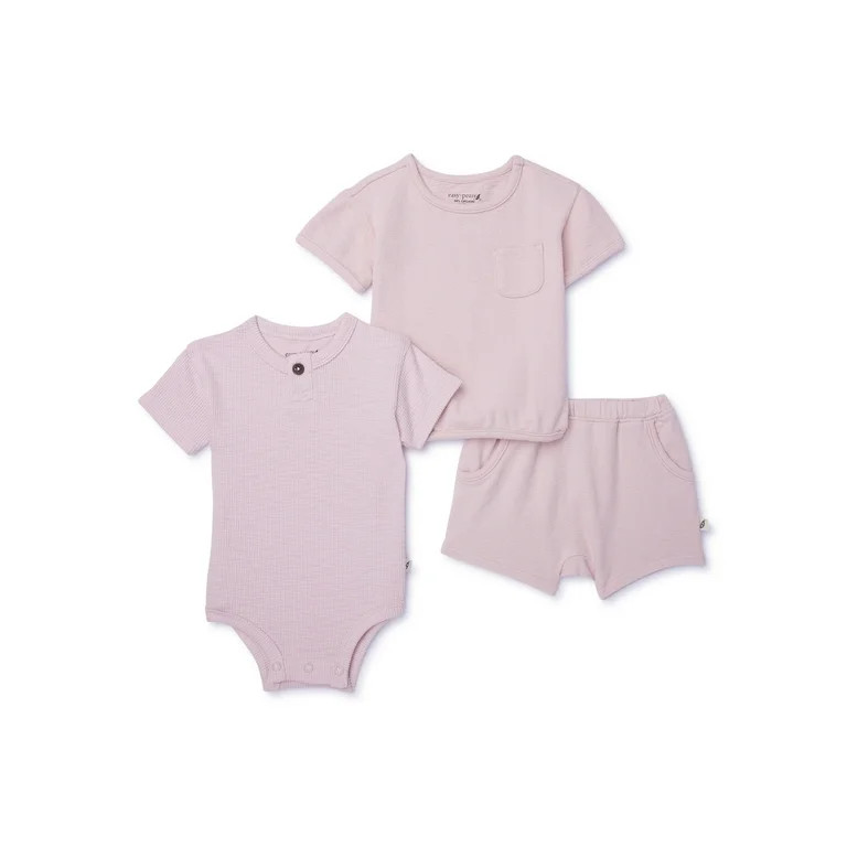 easy-peasy Baby Short Sleeve Tops and Short Outfit Set, 3-Piece, Sizes 0-24 Months | Walmart (US)