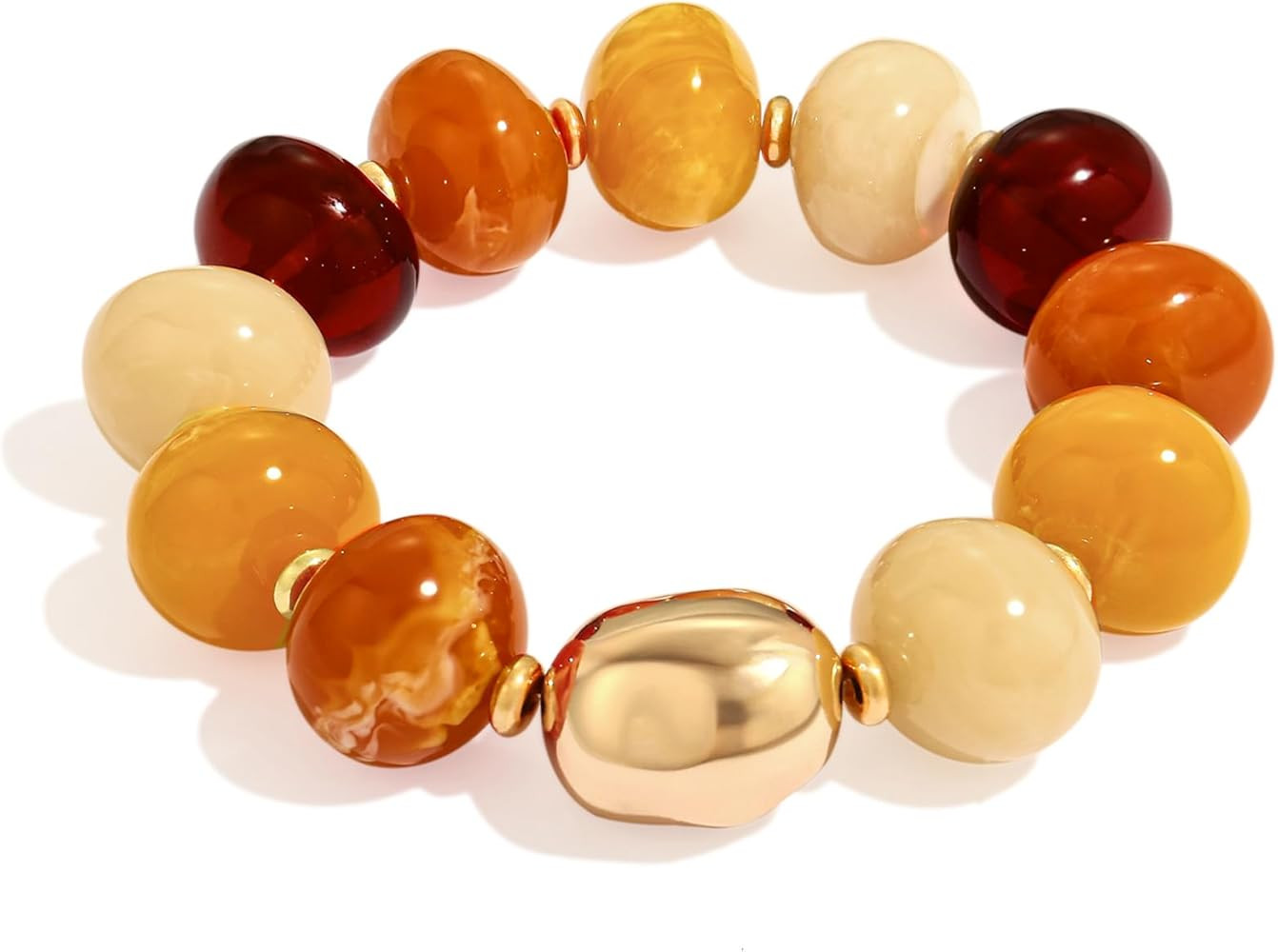 Stretch Chunky Beaded Bracelets for Women Boho Elastic Resin Bold Beads Strand Bracelet Trendy St... | Amazon (US)