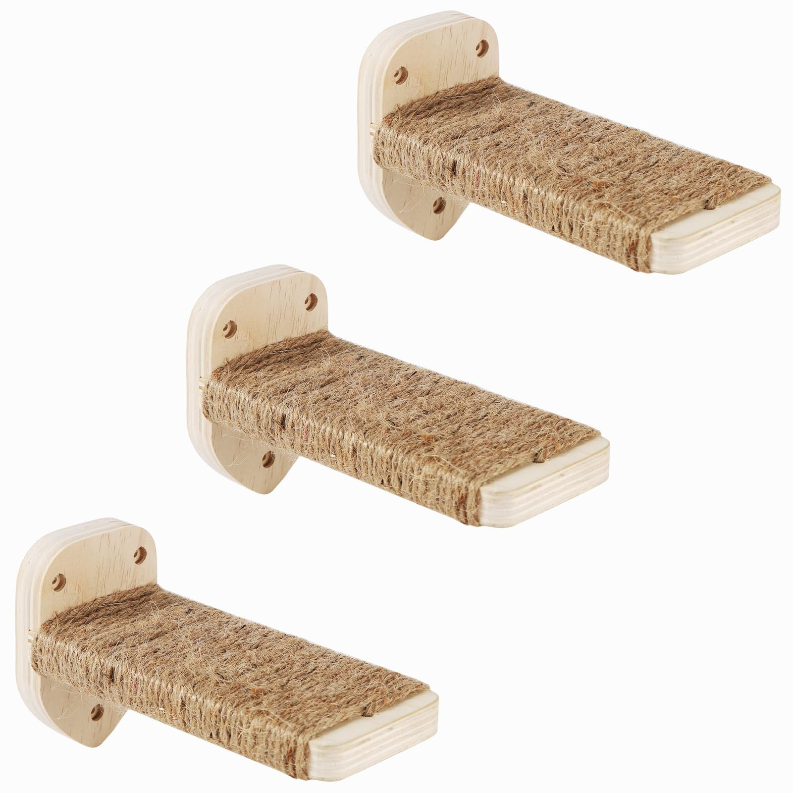 3-in-1 Cat Climbing Wall Steps with Hemp Rope, Shelves and Perches, Scratching Pads for Cats Play... | Amazon (US)