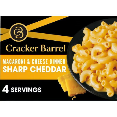 Cracker Barrel Sharp Cheddar Mac N Cheese Macaroni and Cheese Dinner, 14 oz Box, Shelf-Stable (Pack of 2) | Target