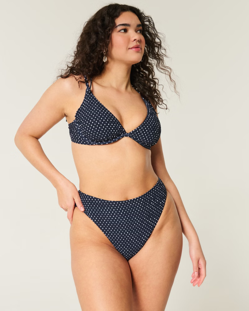 Women's Curvy High-Leg Smocked Cheeky Bikini Bottom | Women's Beach Shop | HollisterCo.com | Hollister (US)