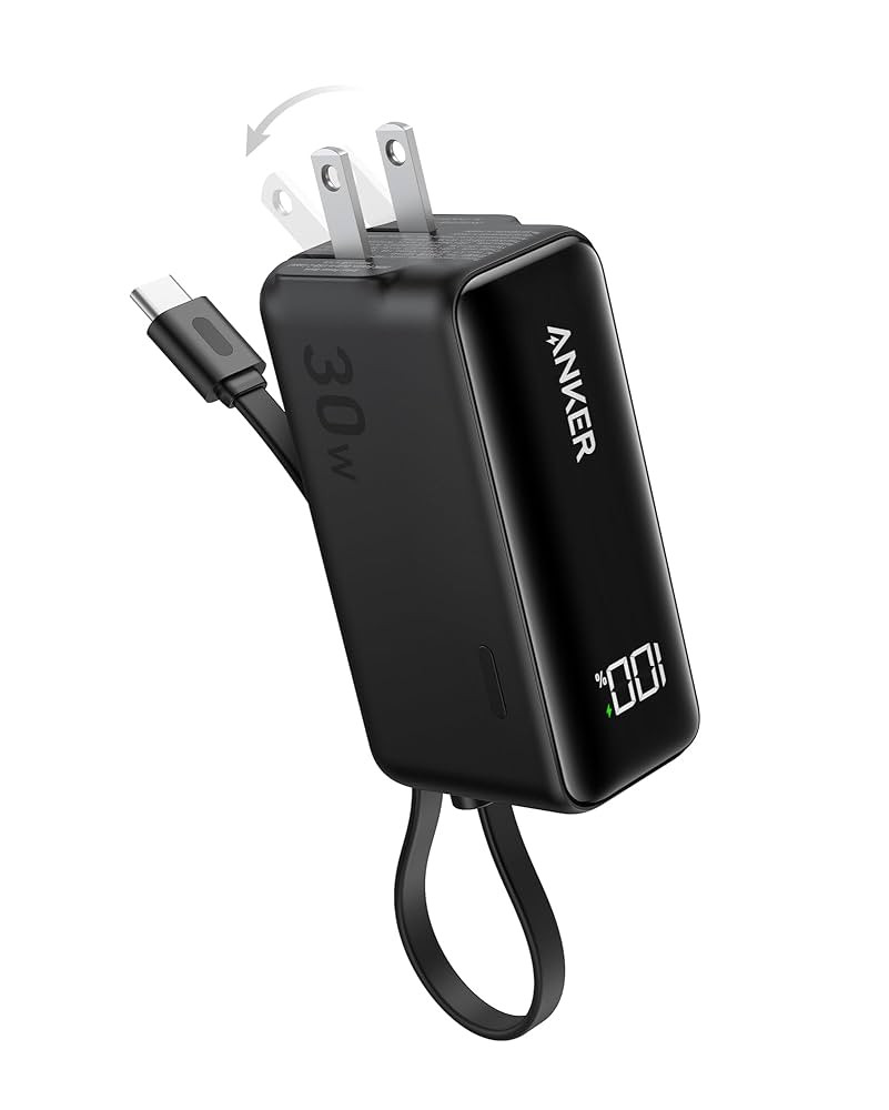 ANKER Power Bank USB C Charger Block, 3-in-1 5,000mAh Portable Charger with Built-in USB-C Cable ... | Amazon (US)