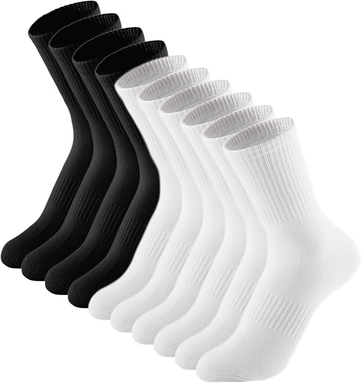 Irisbear Womens Crew Socks Casual Athletic Gym LightWeight Thin Cotton Socks 5 Pairs | Amazon (US)