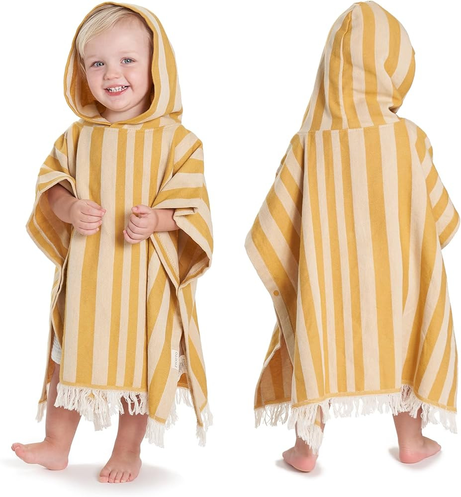 ZICOTO Stylish Hooded Beach Towel for Kids - Extra Soft and Fast Drying Poncho for Toddlers 1-3 Y... | Amazon (US)