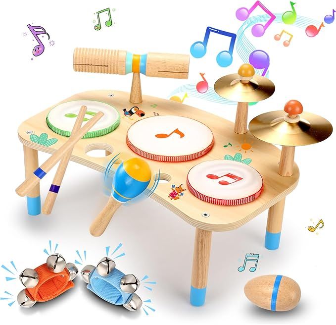 OATHX Kids Drum Set - 11 in 1 Musical Instruments for Toddlers Baby Preschool Educational Musical... | Amazon (US)