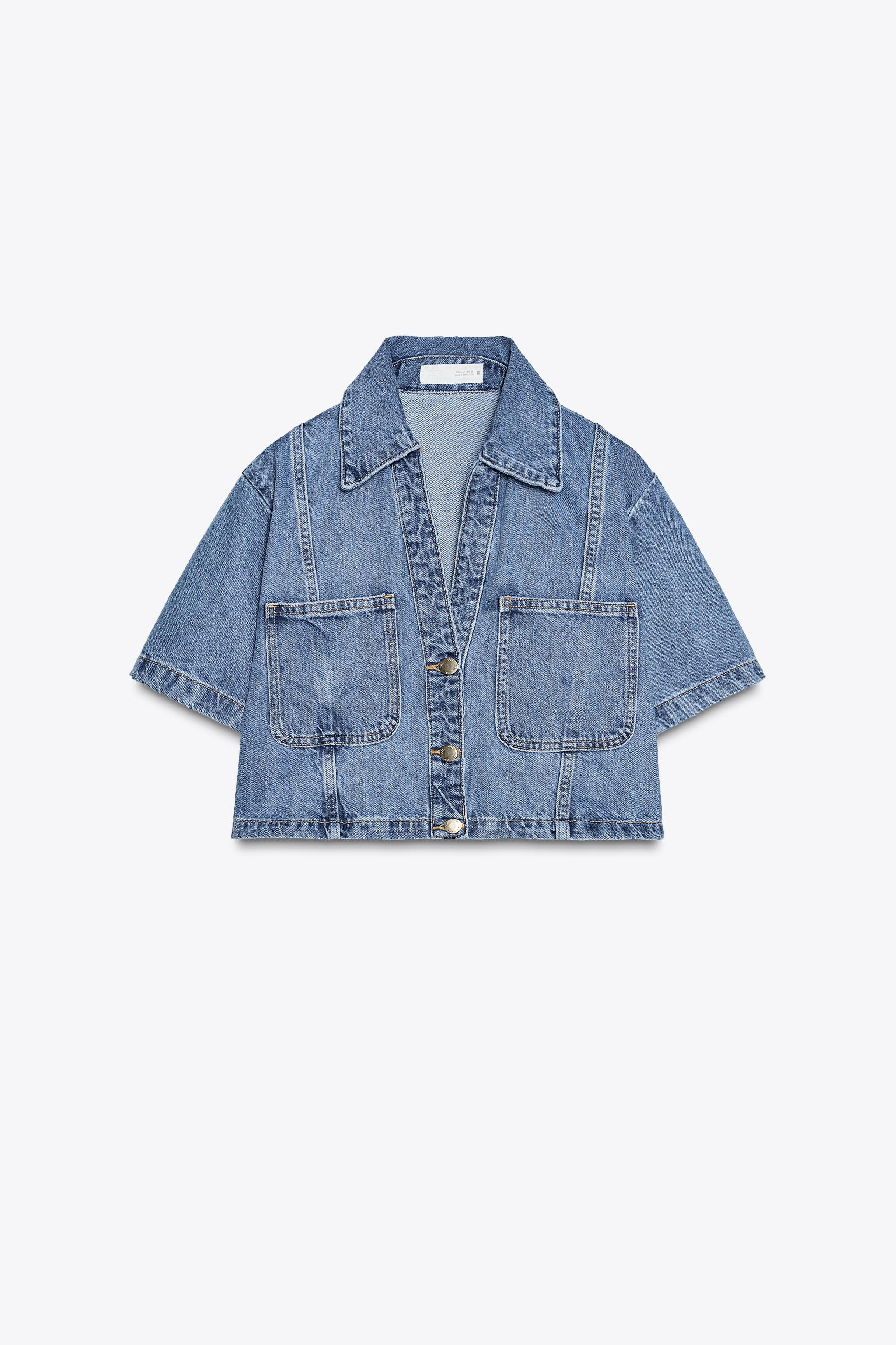 Z1975 CROPPED DENIM SHIRT$ 45.90Mid-blue | 1416/024/427Add to cartAddV-neck shirt with lapel coll... | Zara US